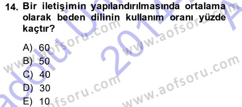 Aile Yapısı ve İlişkileri Dersi 2014 - 2015 Yılı (Vize) Ara Sınav Soruları 14. Soru