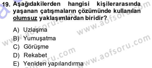 Aile Yapısı ve İlişkileri Dersi 2014 - 2015 Yılı (Vize) Ara Sınav Soruları 19. Soru