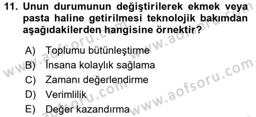 Aile Yapısı ve İlişkileri Dersi 2015 - 2016 Yılı (Final) Dönem Sonu Sınav Soruları 11. Soru