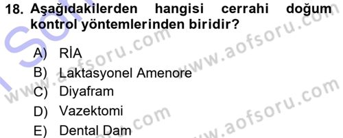 Aile Yapısı ve İlişkileri Dersi 2015 - 2016 Yılı (Final) Dönem Sonu Sınav Soruları 18. Soru