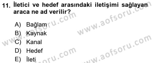 Aile Yapısı ve İlişkileri Dersi 2017 - 2018 Yılı 3 Ders Sınav Soruları 11. Soru
