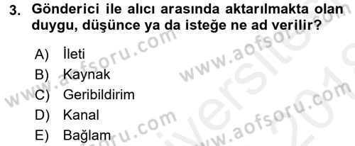 Aile Yapısı ve İlişkileri Dersi 2017 - 2018 Yılı (Final) Dönem Sonu Sınav Soruları 3. Soru