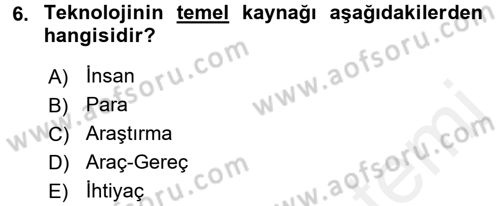 Aile Yapısı ve İlişkileri Dersi 2017 - 2018 Yılı (Final) Dönem Sonu Sınav Soruları 6. Soru