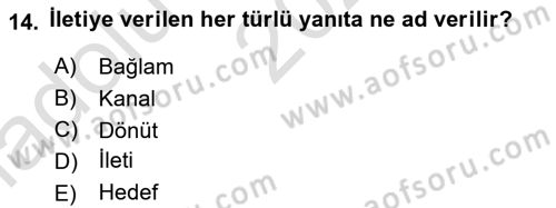 Aile Yapısı ve İlişkileri Dersi 2021 - 2022 Yılı (Vize) Ara Sınav Soruları 14. Soru