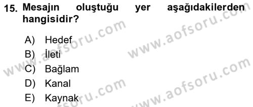 Aile Yapısı ve İlişkileri Dersi 2021 - 2022 Yılı (Vize) Ara Sınav Soruları 15. Soru