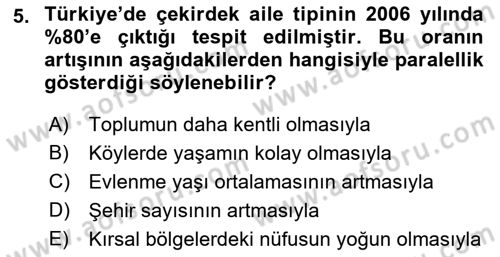 Aile Yapısı ve İlişkileri Dersi 2021 - 2022 Yılı (Vize) Ara Sınav Soruları 5. Soru
