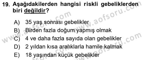 Aile Yapısı ve İlişkileri Dersi 2021 - 2022 Yılı (Final) Dönem Sonu Sınav Soruları 19. Soru