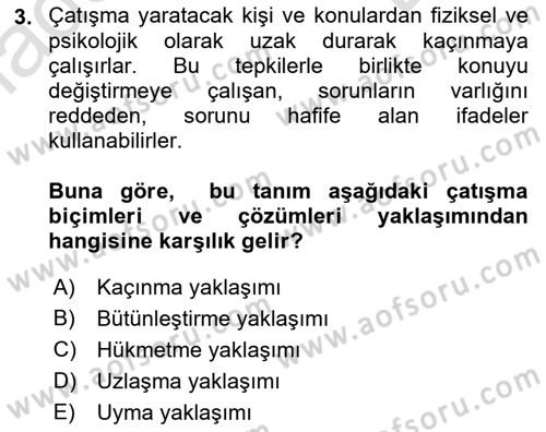 Aile Yapısı ve İlişkileri Dersi 2021 - 2022 Yılı (Final) Dönem Sonu Sınav Soruları 3. Soru