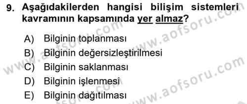 Aile Yapısı ve İlişkileri Dersi 2021 - 2022 Yılı (Final) Dönem Sonu Sınav Soruları 9. Soru