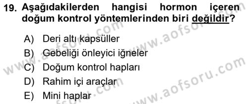 Aile Yapısı ve İlişkileri Dersi 2022 - 2023 Yılı (Final) Dönem Sonu Sınav Soruları 19. Soru