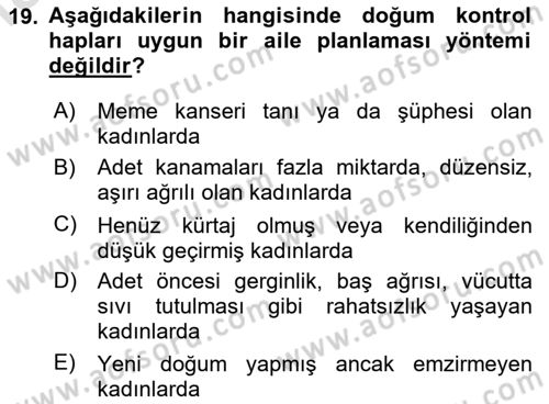 Aile Yapısı ve İlişkileri Dersi 2024 - 2025 Yılı (Final) Dönem Sonu Sınav Soruları 19. Soru