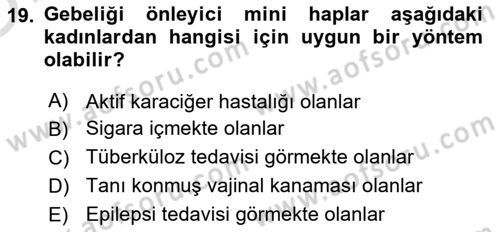 Aile Yapısı ve İlişkileri Dersi 2024 - 2025 Yılı Yaz Okulu Sınav Soruları 19. Soru