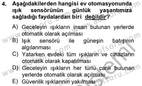 Ev Teknolojisi Dersi 2012 - 2013 Yılı (Vize) Ara Sınav Soruları 4. Soru