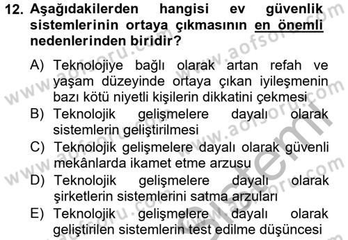 Ev Teknolojisi Dersi 2012 - 2013 Yılı (Final) Dönem Sonu Sınav Soruları 12. Soru
