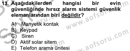 Ev Teknolojisi Dersi 2012 - 2013 Yılı (Final) Dönem Sonu Sınav Soruları 13. Soru
