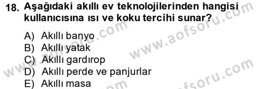 Ev Teknolojisi Dersi 2012 - 2013 Yılı (Final) Dönem Sonu Sınav Soruları 18. Soru