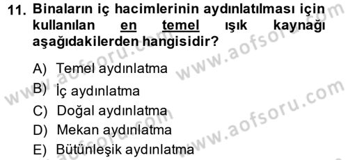 Ev Teknolojisi Dersi 2013 - 2014 Yılı (Vize) Ara Sınav Soruları 11. Soru