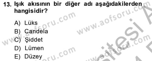 Ev Teknolojisi Dersi 2013 - 2014 Yılı (Vize) Ara Sınav Soruları 13. Soru