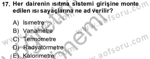 Ev Teknolojisi Dersi 2013 - 2014 Yılı (Vize) Ara Sınav Soruları 17. Soru