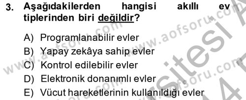 Ev Teknolojisi Dersi 2013 - 2014 Yılı (Vize) Ara Sınav Soruları 3. Soru
