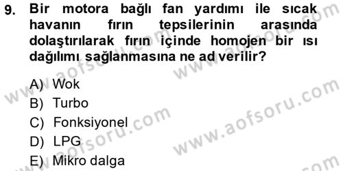 Ev Teknolojisi Dersi 2013 - 2014 Yılı (Vize) Ara Sınav Soruları 9. Soru