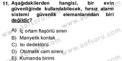 Ev Teknolojisi Dersi 2013 - 2014 Yılı (Final) Dönem Sonu Sınav Soruları 11. Soru