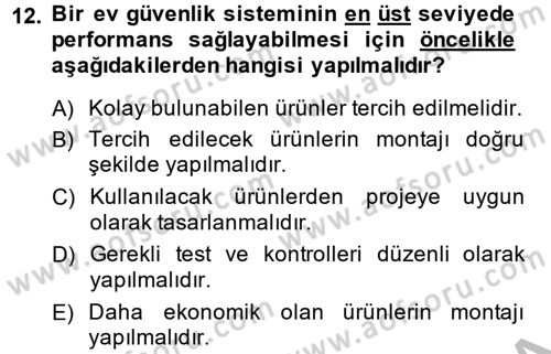 Ev Teknolojisi Dersi 2013 - 2014 Yılı (Final) Dönem Sonu Sınav Soruları 12. Soru