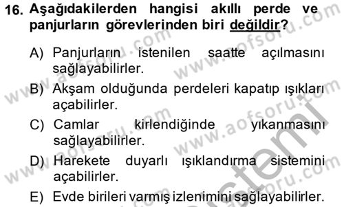 Ev Teknolojisi Dersi 2013 - 2014 Yılı (Final) Dönem Sonu Sınav Soruları 16. Soru