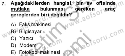 Ev Teknolojisi Dersi 2013 - 2014 Yılı (Final) Dönem Sonu Sınav Soruları 7. Soru