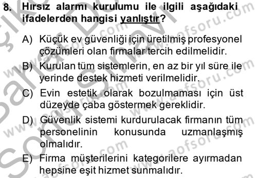 Ev Teknolojisi Dersi 2013 - 2014 Yılı (Final) Dönem Sonu Sınav Soruları 8. Soru