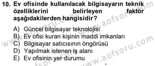 Ev Teknolojisi Dersi 2013 - 2014 Yılı Tek Ders Sınav Soruları 10. Soru