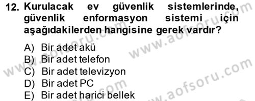 Ev Teknolojisi Dersi 2013 - 2014 Yılı Tek Ders Sınav Soruları 12. Soru