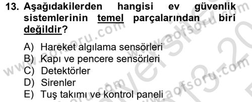 Ev Teknolojisi Dersi 2013 - 2014 Yılı Tek Ders Sınav Soruları 13. Soru