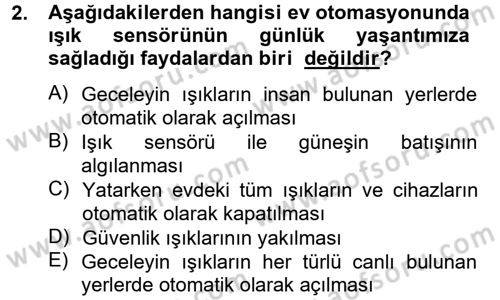 Ev Teknolojisi Dersi 2013 - 2014 Yılı Tek Ders Sınav Soruları 2. Soru