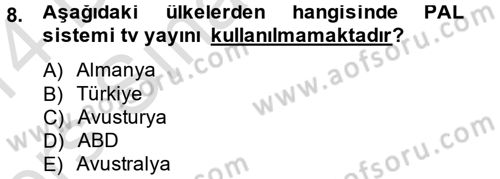 Ev Teknolojisi Dersi 2013 - 2014 Yılı Tek Ders Sınav Soruları 8. Soru