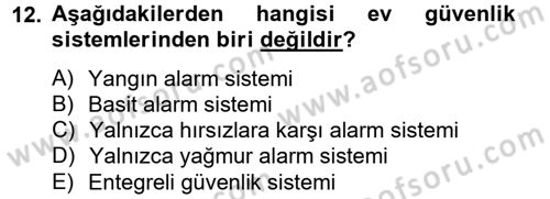 Ev Teknolojisi Dersi 2014 - 2015 Yılı Tek Ders Sınav Soruları 12. Soru