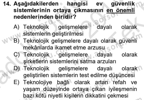 Ev Teknolojisi Dersi 2014 - 2015 Yılı Tek Ders Sınav Soruları 14. Soru