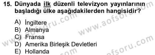 Ev Teknolojisi Dersi 2014 - 2015 Yılı Tek Ders Sınav Soruları 15. Soru