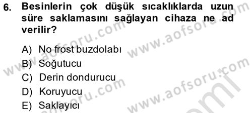 Ev Teknolojisi Dersi 2014 - 2015 Yılı Tek Ders Sınav Soruları 6. Soru