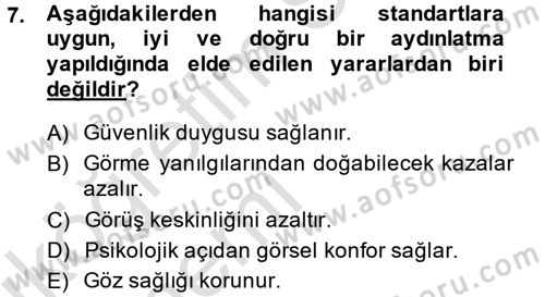 Ev Teknolojisi Dersi 2014 - 2015 Yılı Tek Ders Sınav Soruları 7. Soru