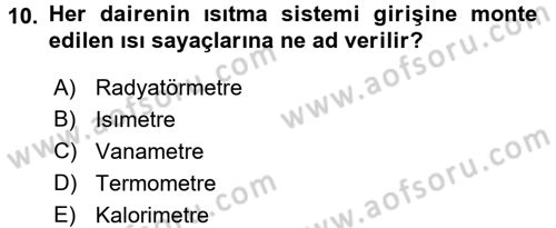 Ev Teknolojisi Dersi 2015 - 2016 Yılı (Vize) Ara Sınav Soruları 10. Soru