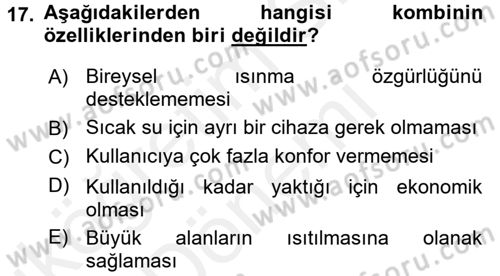Ev Teknolojisi Dersi 2015 - 2016 Yılı (Vize) Ara Sınav Soruları 17. Soru