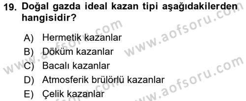 Ev Teknolojisi Dersi 2015 - 2016 Yılı (Vize) Ara Sınav Soruları 19. Soru