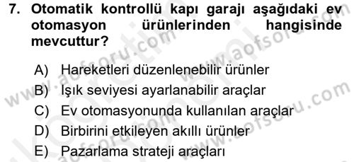 Ev Teknolojisi Dersi 2015 - 2016 Yılı (Vize) Ara Sınav Soruları 7. Soru