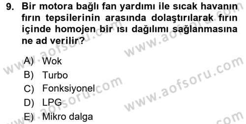 Ev Teknolojisi Dersi 2015 - 2016 Yılı (Vize) Ara Sınav Soruları 9. Soru