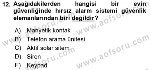 Ev Teknolojisi Dersi 2015 - 2016 Yılı Tek Ders Sınav Soruları 12. Soru