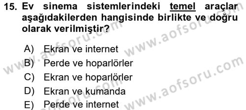 Ev Teknolojisi Dersi 2015 - 2016 Yılı Tek Ders Sınav Soruları 15. Soru