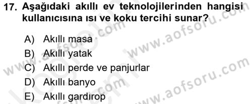 Ev Teknolojisi Dersi 2015 - 2016 Yılı Tek Ders Sınav Soruları 17. Soru