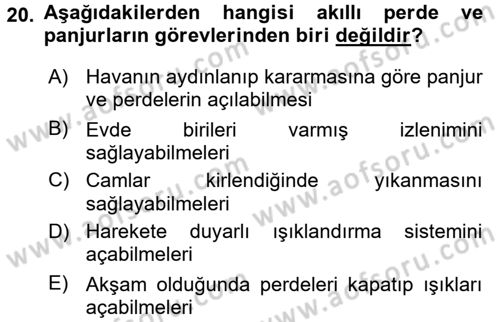 Ev Teknolojisi Dersi 2015 - 2016 Yılı Tek Ders Sınav Soruları 20. Soru
