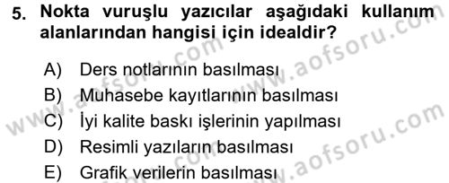 Ev Teknolojisi Dersi 2015 - 2016 Yılı Tek Ders Sınav Soruları 5. Soru